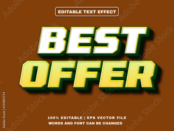 Obraz Best Offer 3d Editable Text Effect, text mockup