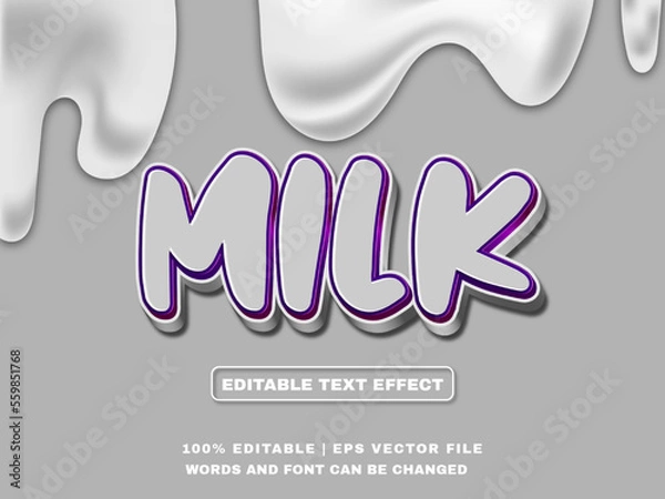 Obraz Milk 3d Editable Text Effect, text mockup