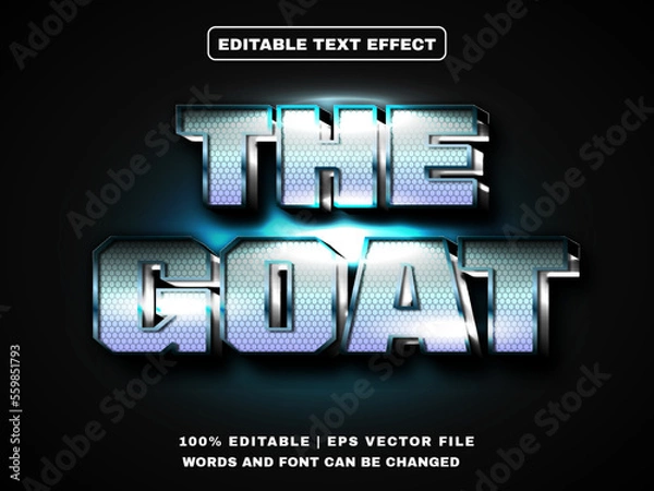 Obraz The Goat 3d Editable Text Effect, text mockup