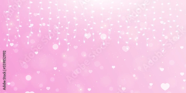 Fototapeta Elegant Valentine's Day background with light effects and gradient. For web design and illustrations.