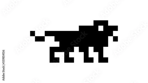 Obraz voxel lion silhouette