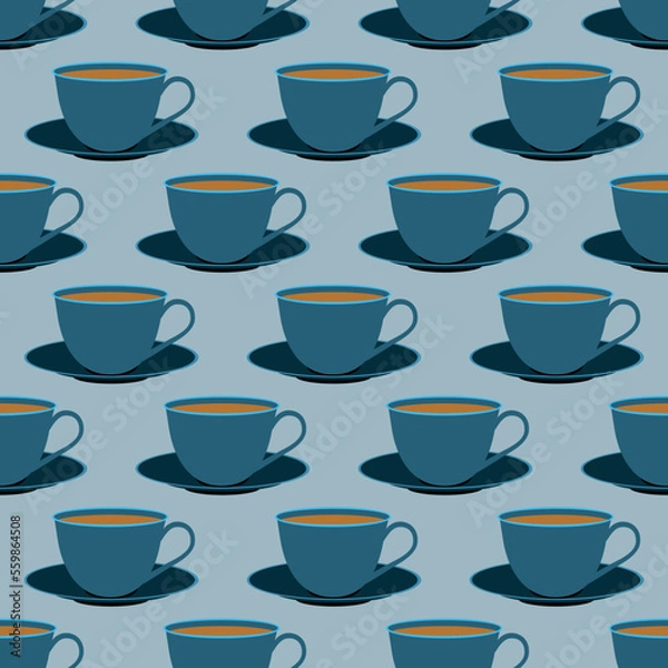 Obraz Seamless pattern coffee and tea cup