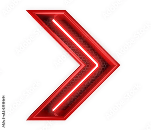 Obraz red metal arrow with neon