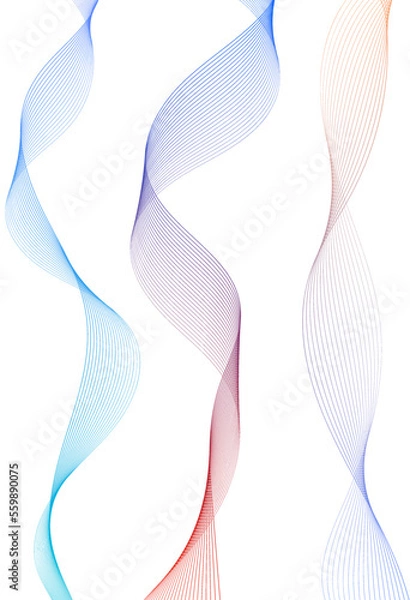 Fototapeta Abstract colorful luxury background with wave element for design.Digital frequency track equalizer.Stylized curved wavy line art background.Wave with lines created using blend tool.Vector illustration