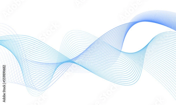 Fototapeta Abstract colorful luxury background with wave element for design.Digital frequency track equalizer.Stylized curved wavy line art background.Wave with lines created using blend tool.Vector illustration