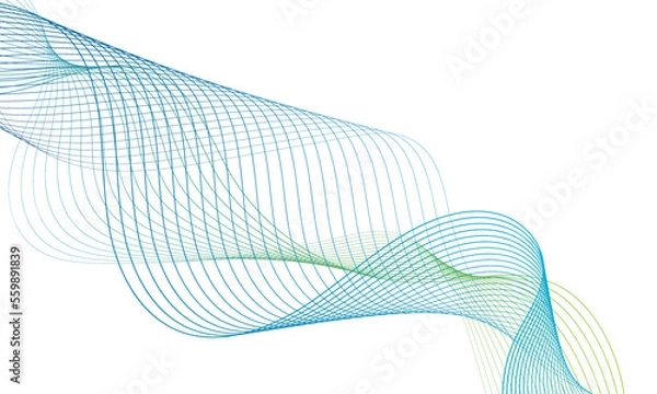 Fototapeta Abstract colorful luxury background with wave element for design.Digital frequency track equalizer.Stylized curved wavy line art background.Wave with lines created using blend tool.Vector illustration
