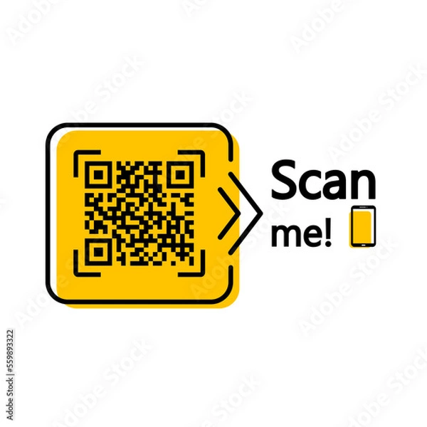 Obraz Scan vector icon. QR - code for mobile application, payment and identification.