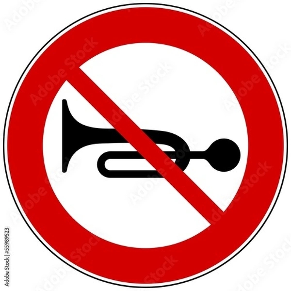 Obraz CARTELLO DIVIETO DI SEGNALAZIONE ACUSTICA