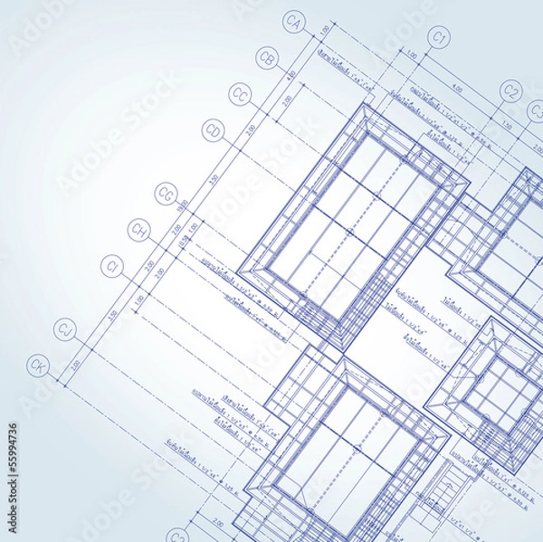 Obraz Blue print architect