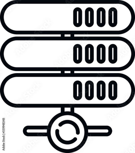 Obraz Server file icon outline vector. Data cloud. Storage web
