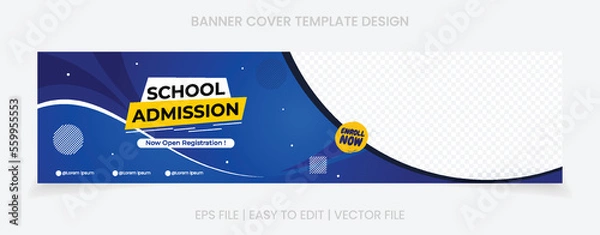 Fototapeta banner social media school admission banner design