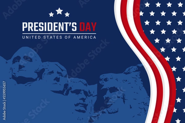 Fototapeta President's Day Background Design. Vector Banner, Poster, Greeting Card, Content for Social Media . Vector Illustration.