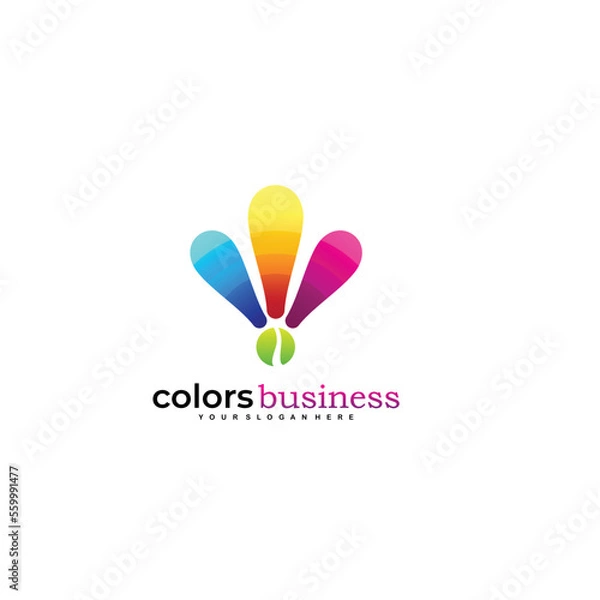 Fototapeta Badminton logo colorful design template icon