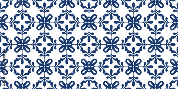 Fototapeta Moroccan floral abstract seamless pattern tile vector illustration