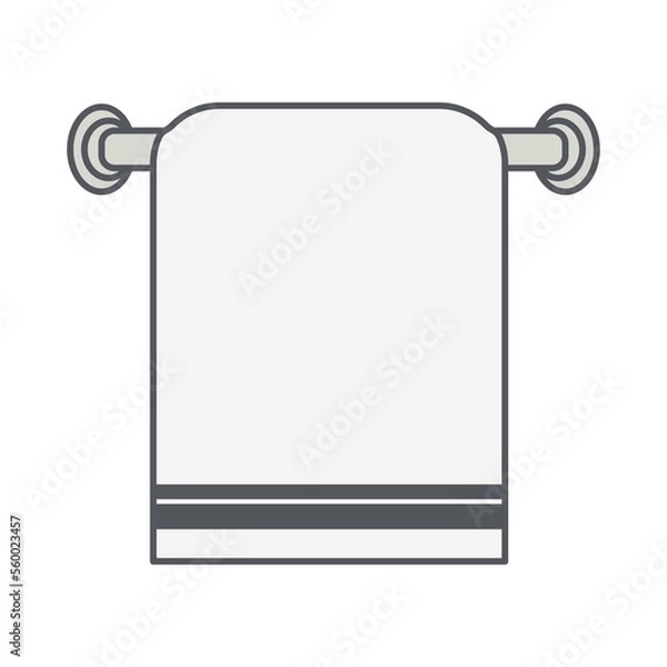 Fototapeta Hanging Towel Bathroom Icon Collection Set Simple