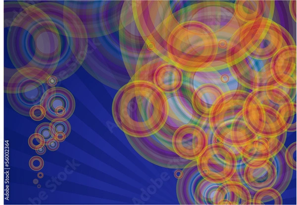 Obraz Color bubbles on glue glowing vector background.