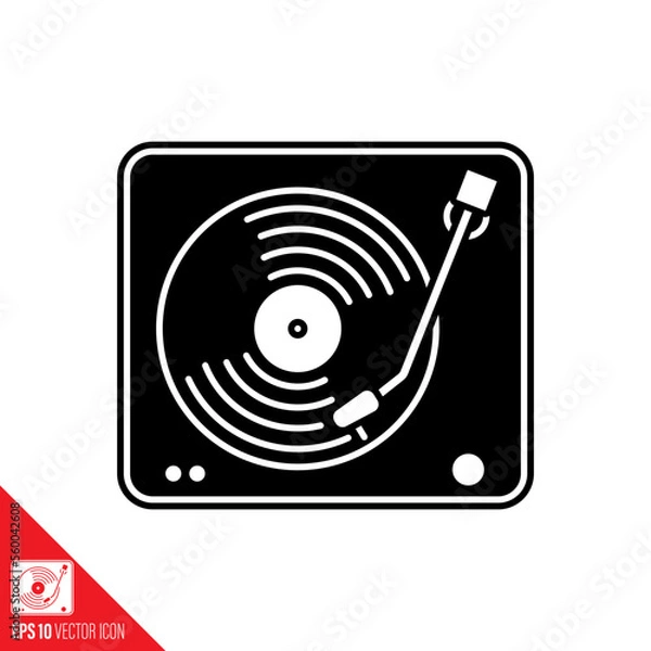 Fototapeta Turntabele vector glyph icon