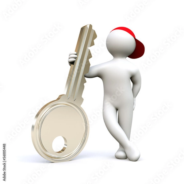 Obraz 3D Man holding key