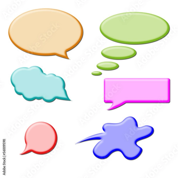 Obraz Set of Comic Clouds and bubbles