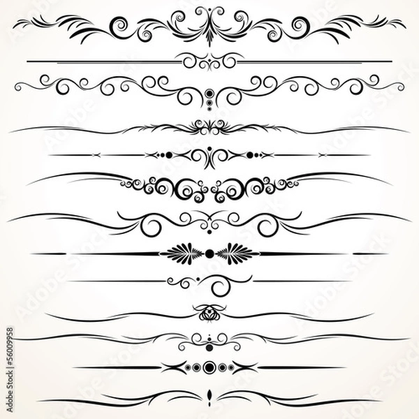 Obraz Ozdobne linie reguł w różnym designie