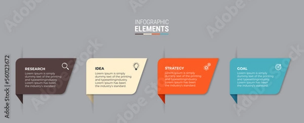 Fototapeta Business infographic template design icon 4 option or steps