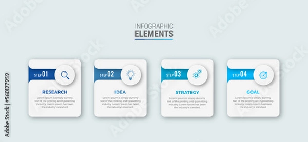 Fototapeta Business infographic template design icon 4 option or steps