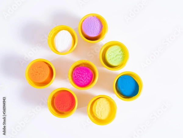 Obraz Colourful plasticine for modeling on a white background