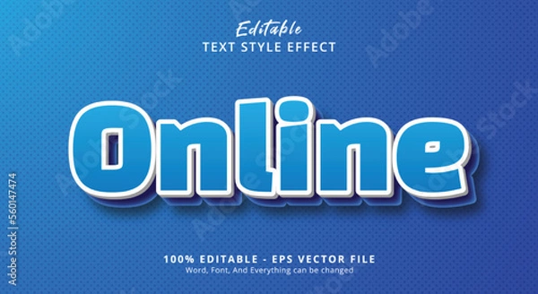 Fototapeta Digital Blue Online Text Style Effect, Editable Text Effect
