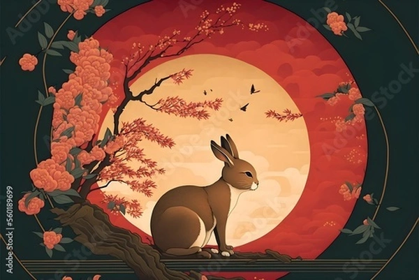 Fototapeta Chinese lunar new year 2023, artwork, Generative AI
