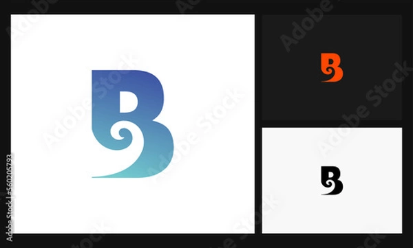 Obraz letter B concept design aqua, water, wave, ocean logo