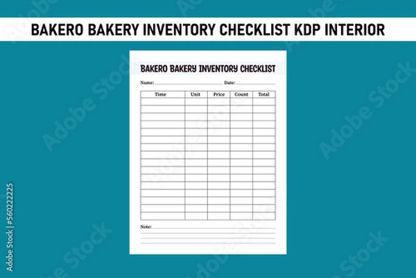 Obraz bakero bakery inventory checklist kdp interior
