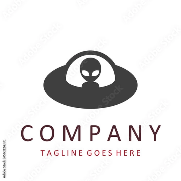 Fototapeta UFO, alien logo. Vector illustration.