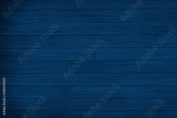 Fototapeta Dark blue wooden wall. Pattern. Advertising space. Design element. Background. Horizontal.