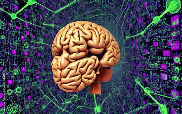 Fototapeta  Series of Generative AI Human Brain, Brain Cells, neural network
