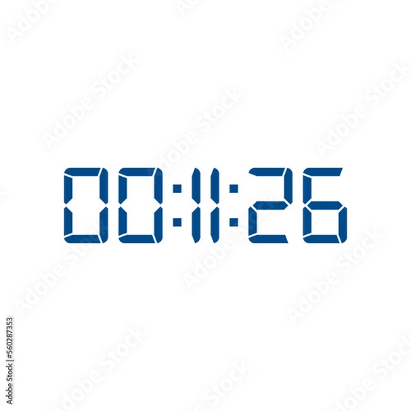 Fototapeta Digital clock number set. Electronic figures. Vector illustration.