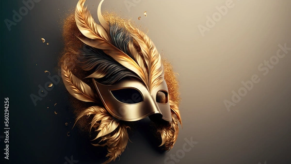 Fototapeta Beautiful mask for Venice carnaval. Generative AI