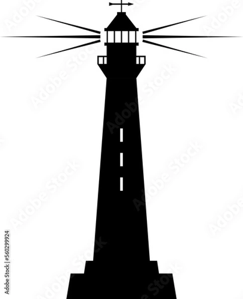 Obraz Lighthouse vector basic icon on white background for design template.