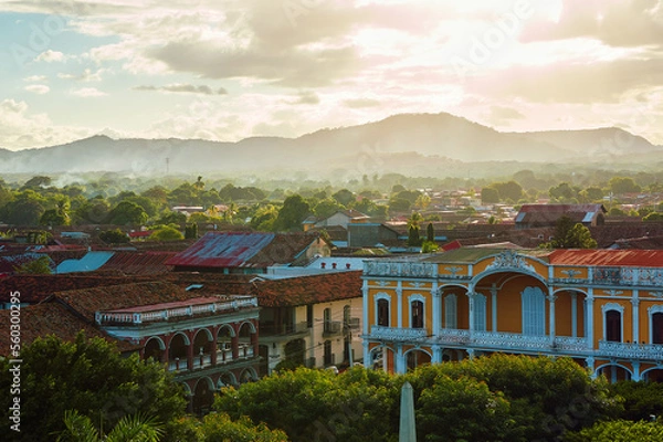 Obraz Beautiful photo of city of Granada, Nicaragua with beautiful clouds