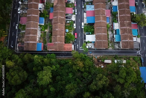 Obraz view of house pattern residential area in malaysia