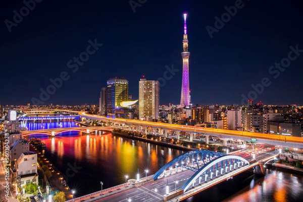 Fototapeta Nocny widok na Tokio Skytree