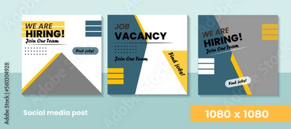 Obraz We are hiring job vacancy for social media post	