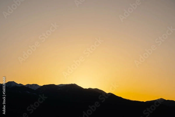 Fototapeta 夕方の木曽山脈