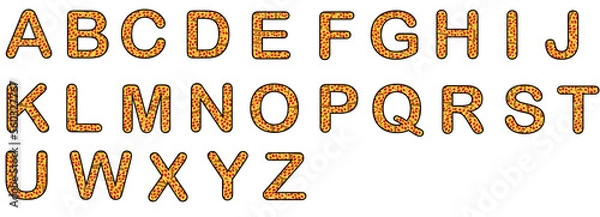 Fototapeta pizza vector alphabet set