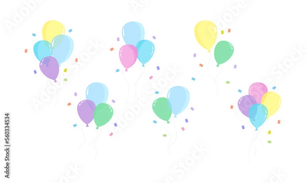 Fototapeta 風船　紙吹雪