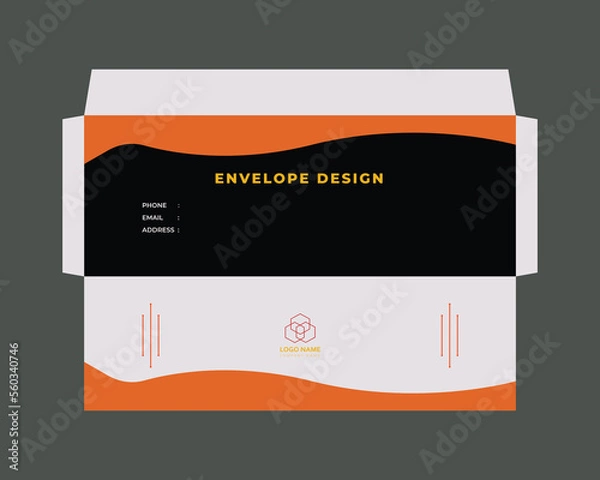 Obraz professional Post card and envelope design. unique and clean envelope design.