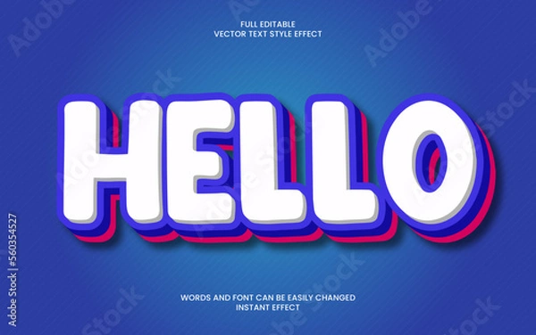 Fototapeta Hello Text Effect