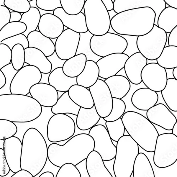 Obraz seamless stone pattern background. stone collection, stone background, stone sketch, stone texture, vector illustration.