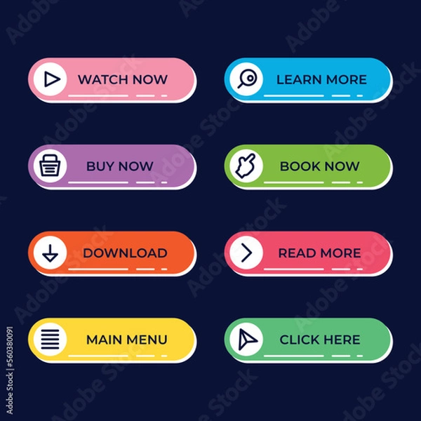Fototapeta cta web button collection	