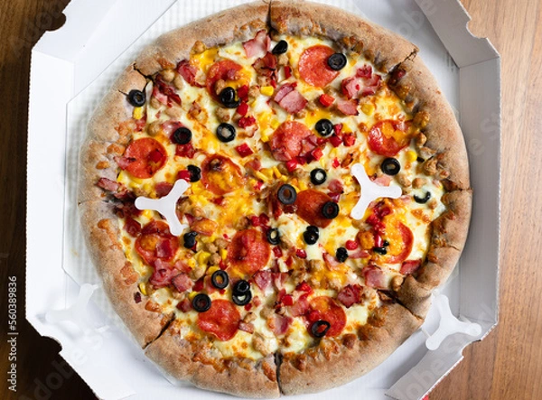 Obraz pizza on a white background