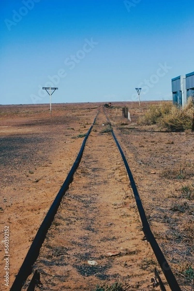 Obraz railroad tracks in the desert